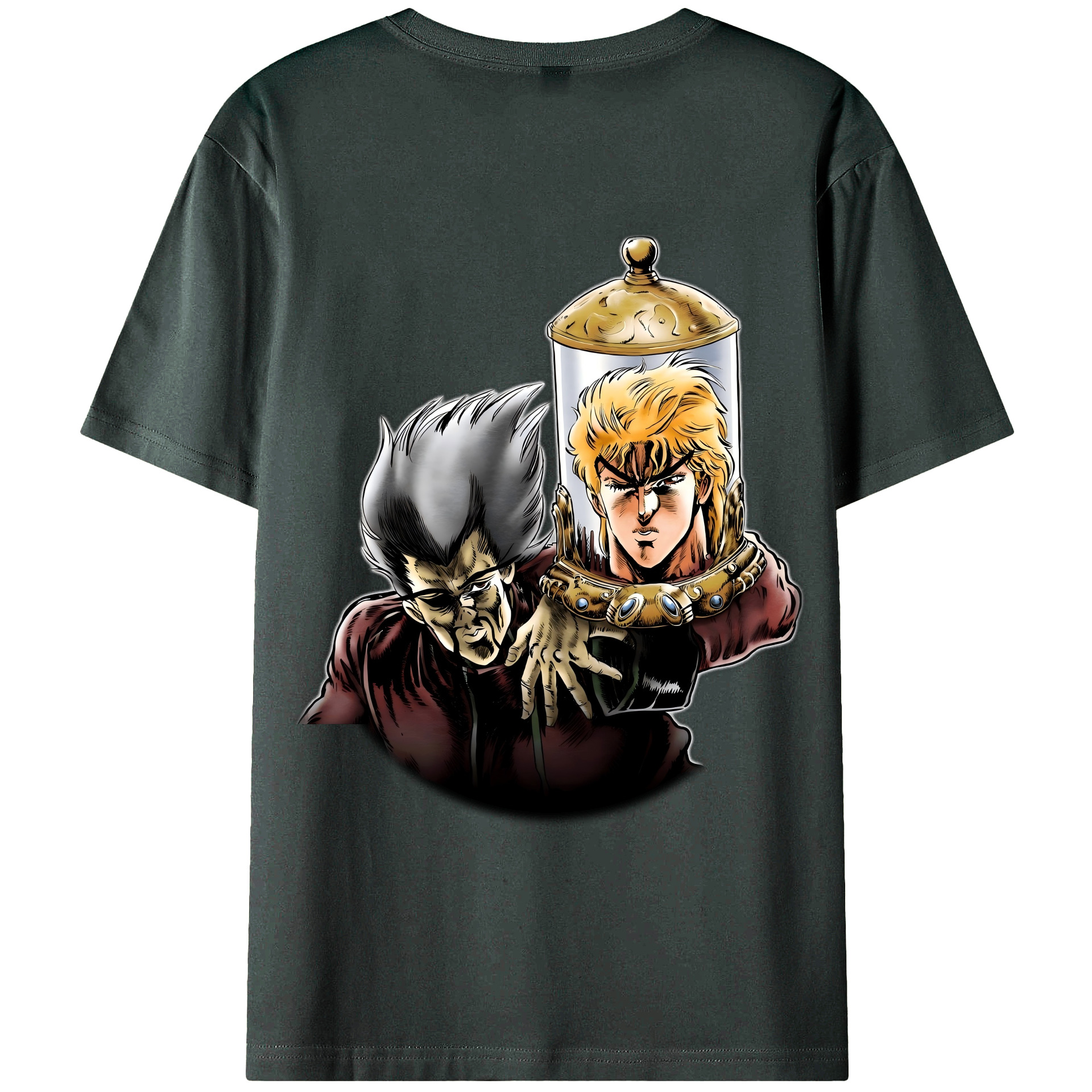 （画像用） ジョジョの奇妙な冒険 ディオ?ブランドー JoJo's Bizarre Adventure Dio Brando 綿100％ メンズ半袖Tシャツ（バックプリント） 通気性